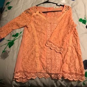 Jolt orange lace top